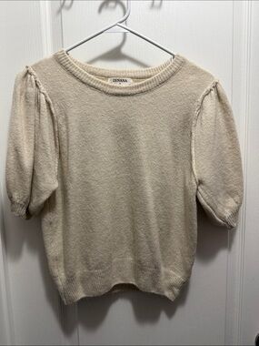 Zenana Ivory Puff Sleeve Sweater